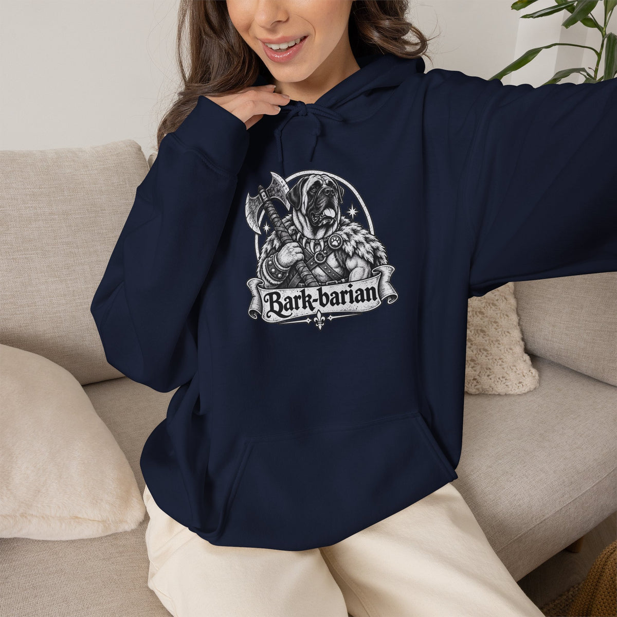 Bark-barian Dog Hoodie – Barbarian Fantasy RPG Pullover