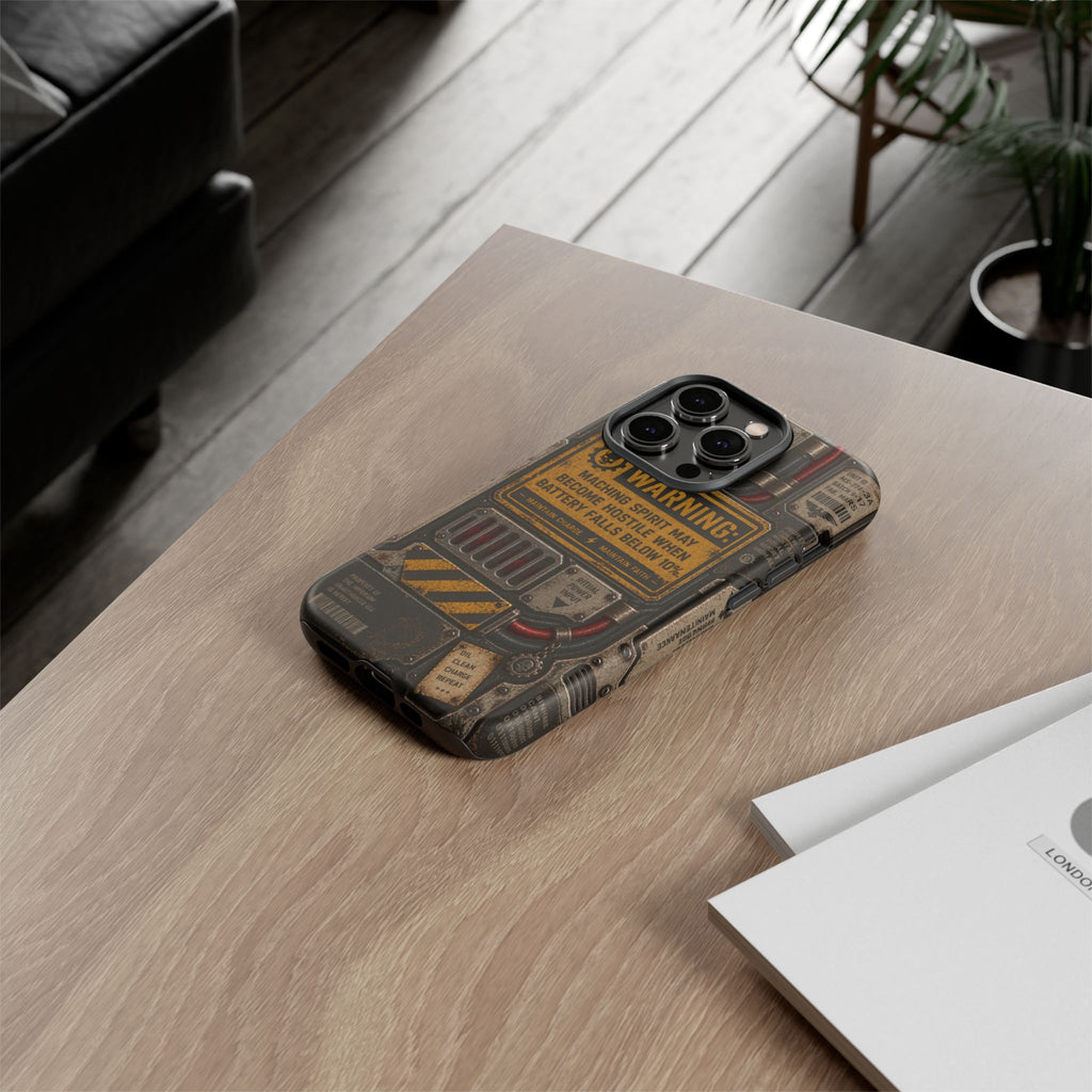 Machine Spirit Warning Phone Case | Grimdark Sci-Fi Design