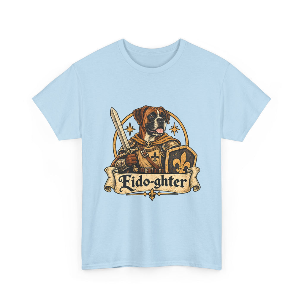 Fido Fighter Dog T Shirt Funny Fantasy Warrior Tee