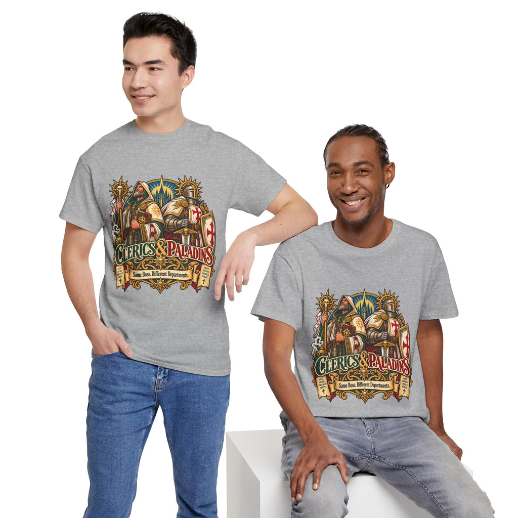 Clerics & Paladins RPG Tee | Same Boss, Different Departments