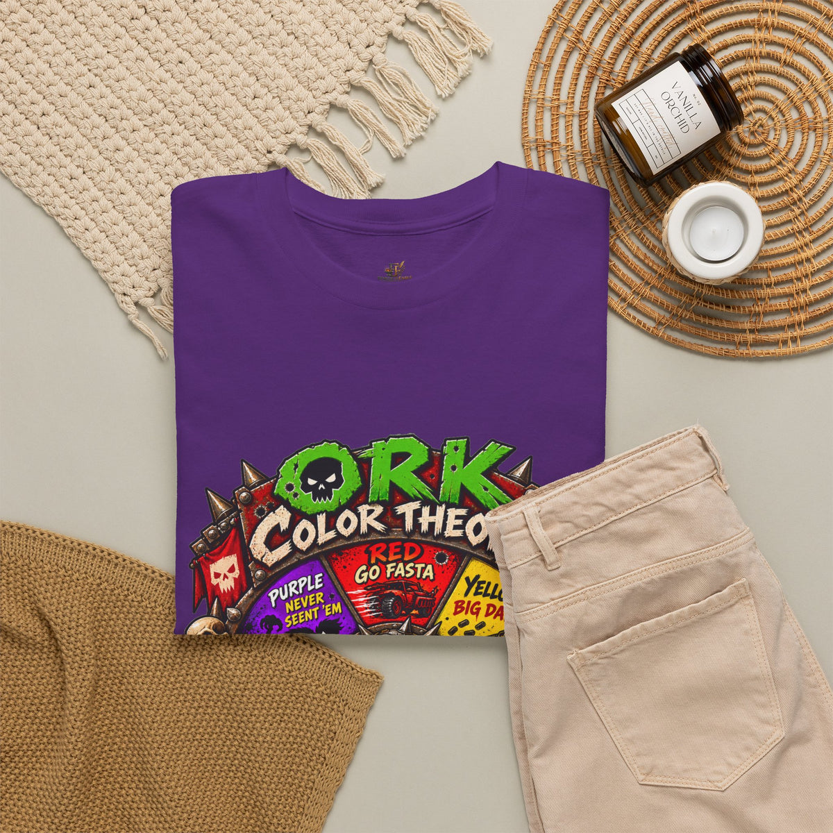 Green-Skin Color Theory T-Shirt – Funny Tabletop Wargaming Tee | Ork Fantasy Sci-Fi Gamer Shirt