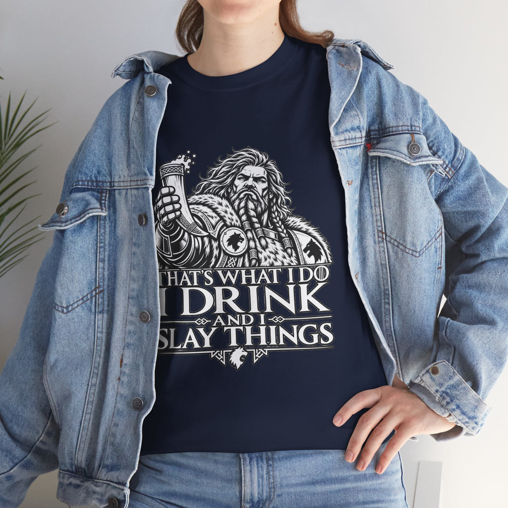 I Drink, I Slay Things Shirt – Space Wolf Humor & Tabletop Gaming Tee