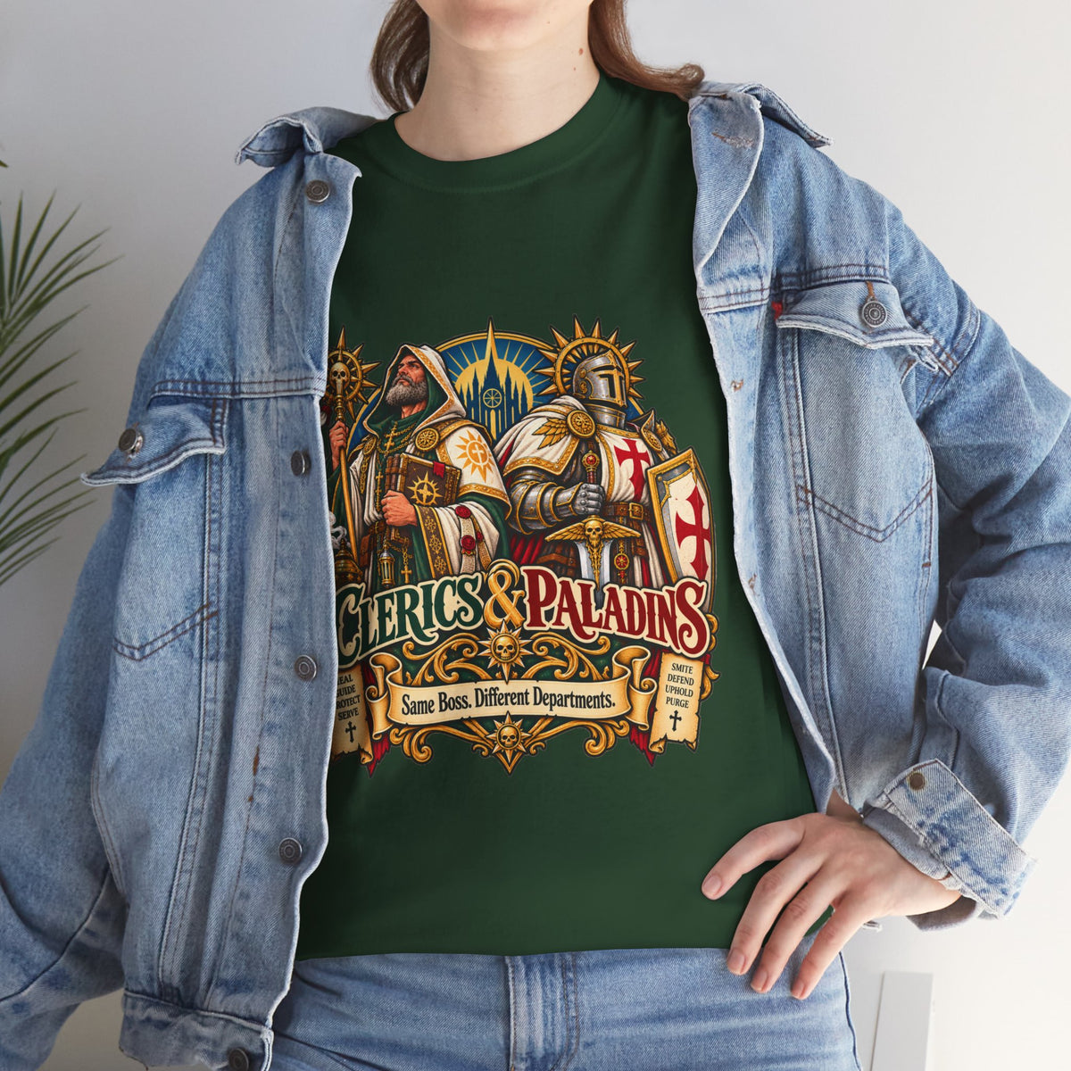 Clerics & Paladins RPG Tee | Same Boss, Different Departments