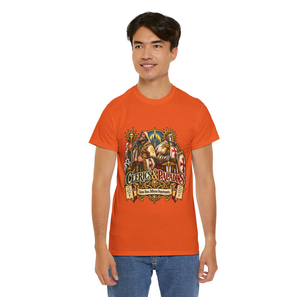 Clerics & Paladins RPG Tee | Same Boss, Different Departments