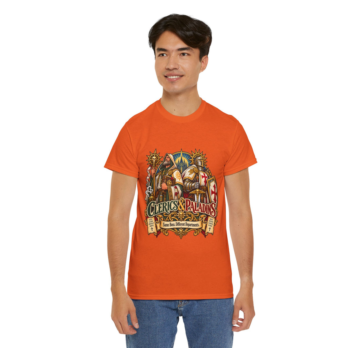Clerics & Paladins RPG Tee | Same Boss, Different Departments