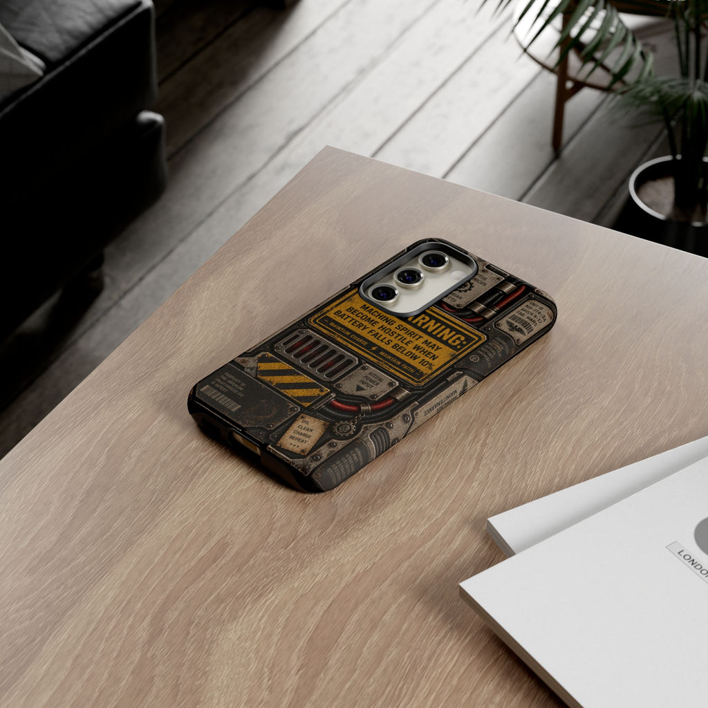 Machine Spirit Warning Phone Case | Grimdark Sci-Fi Design