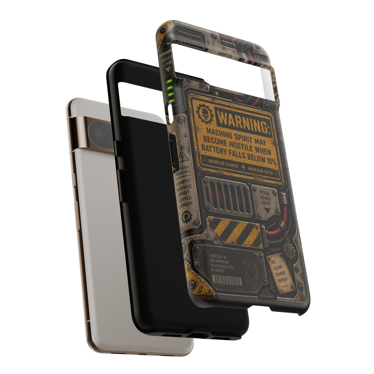 Machine Spirit Warning Phone Case | Grimdark Sci-Fi Design