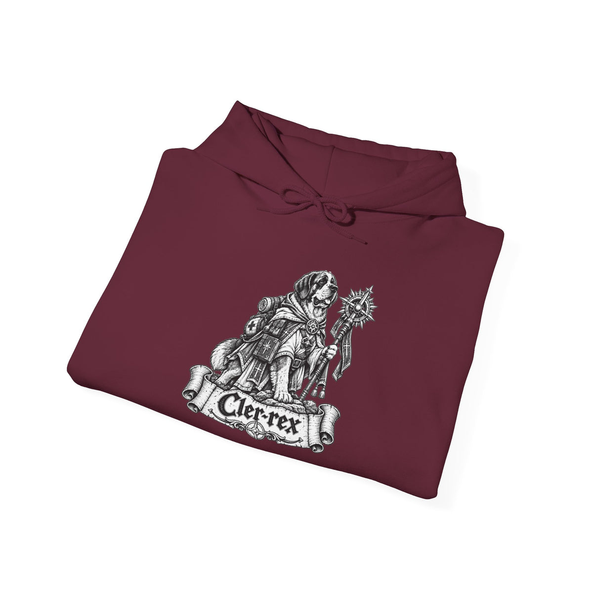 Cler-Rex Dog Hoodie – Cleric Fantasy RPG Pullover
