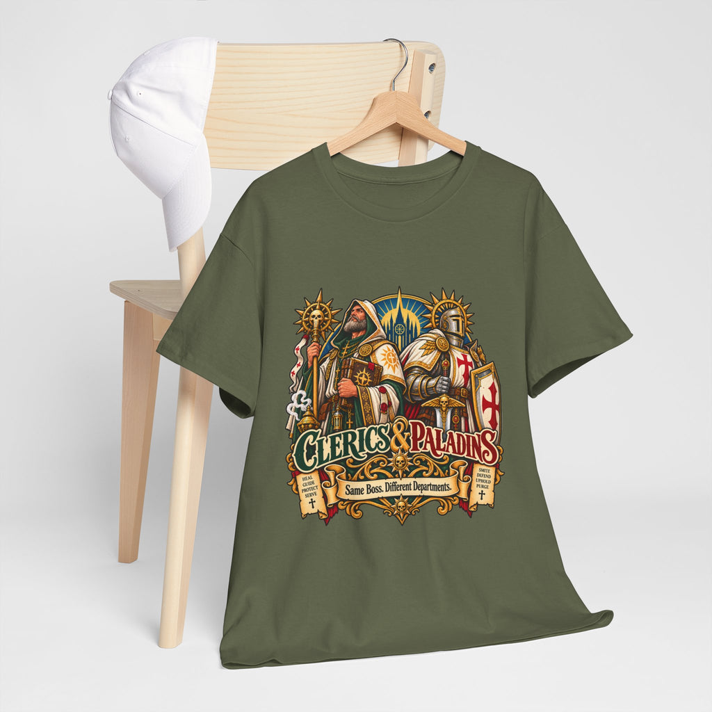 Clerics & Paladins RPG Tee | Same Boss, Different Departments