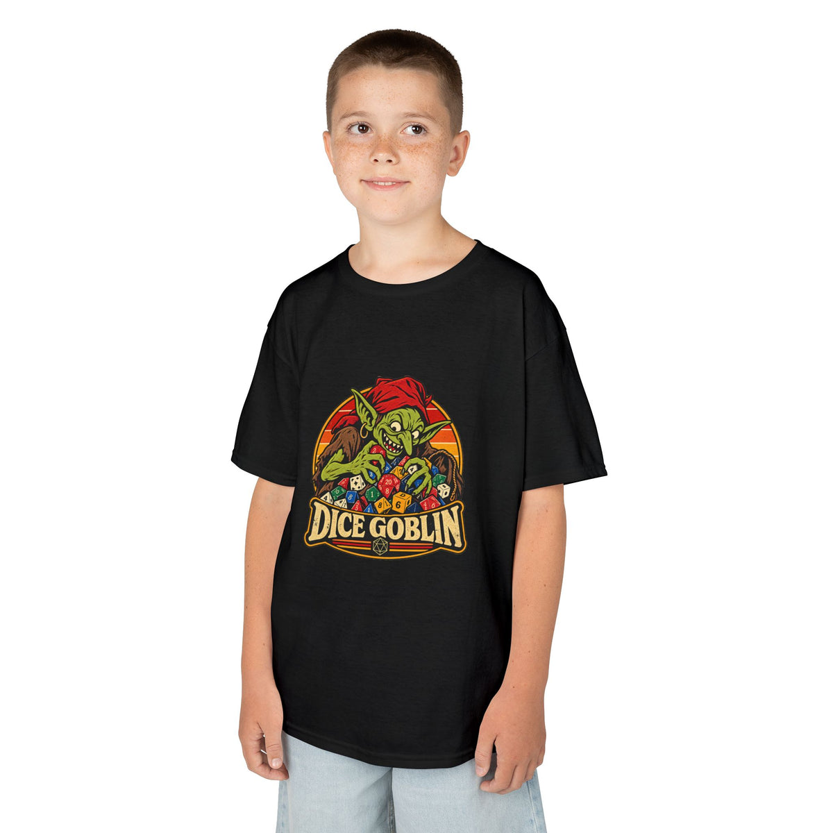 Kids Dice Goblin T-Shirt | Cute Tabletop RPG Gaming Tee