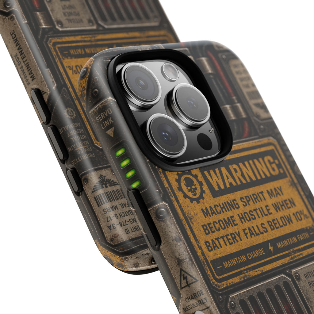 Machine Spirit Warning Phone Case | Grimdark Sci-Fi Design