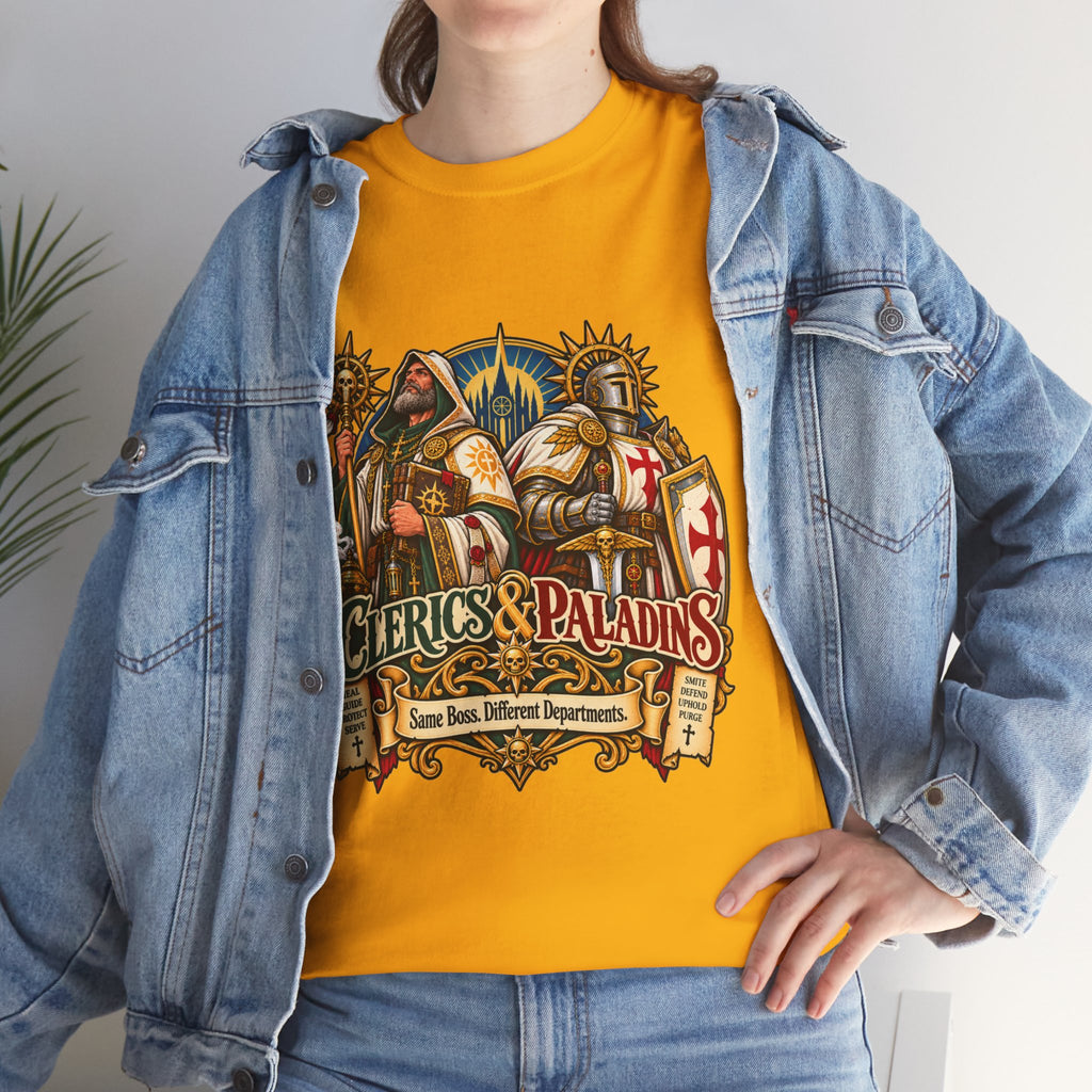Clerics & Paladins RPG Tee | Same Boss, Different Departments
