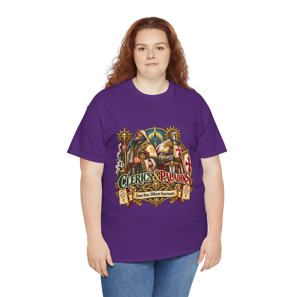 Clerics & Paladins RPG Tee | Same Boss, Different Departments