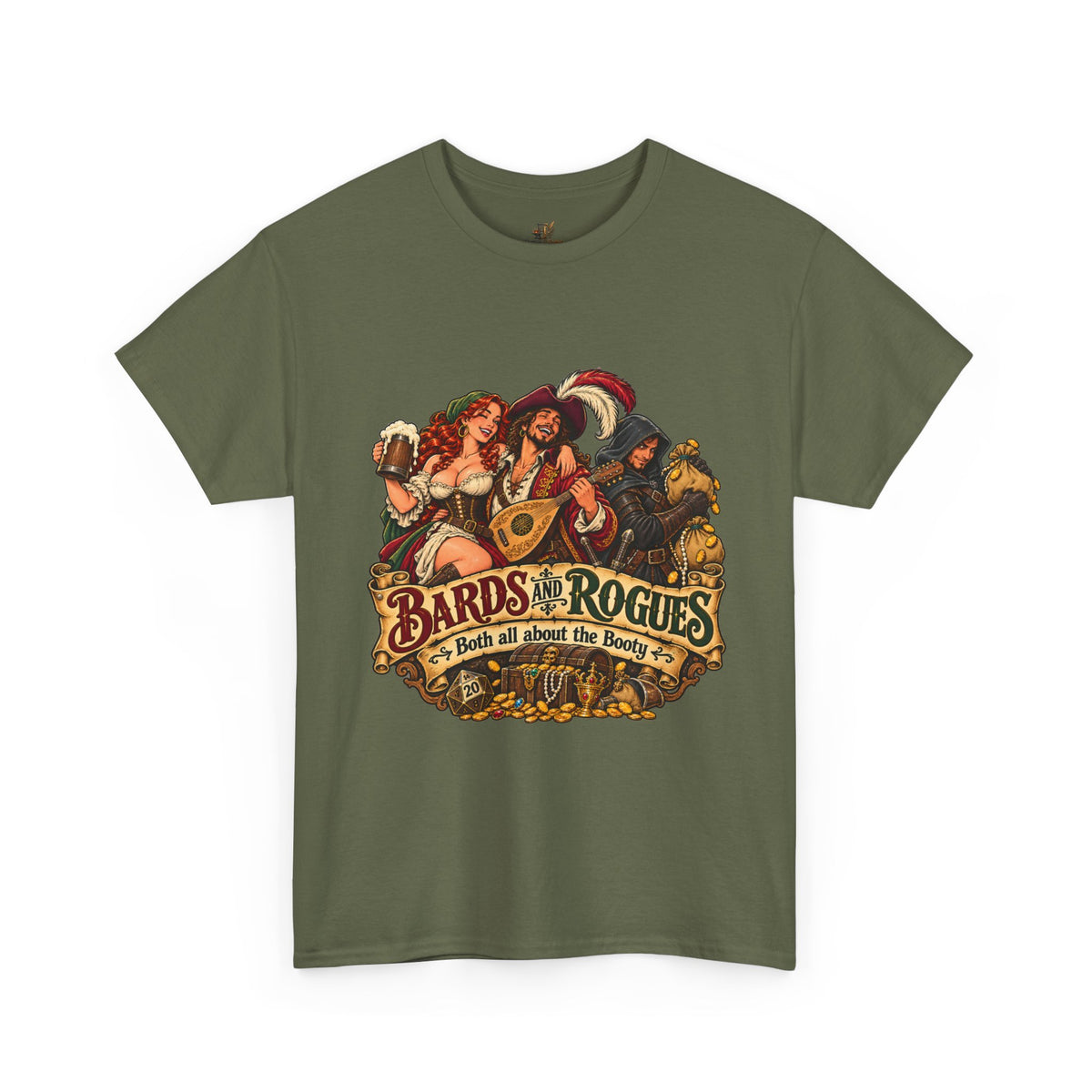 Bards & Rogues Fantasy RPG T-Shirt — "Bards & Rogues: It's All About the Booty"
