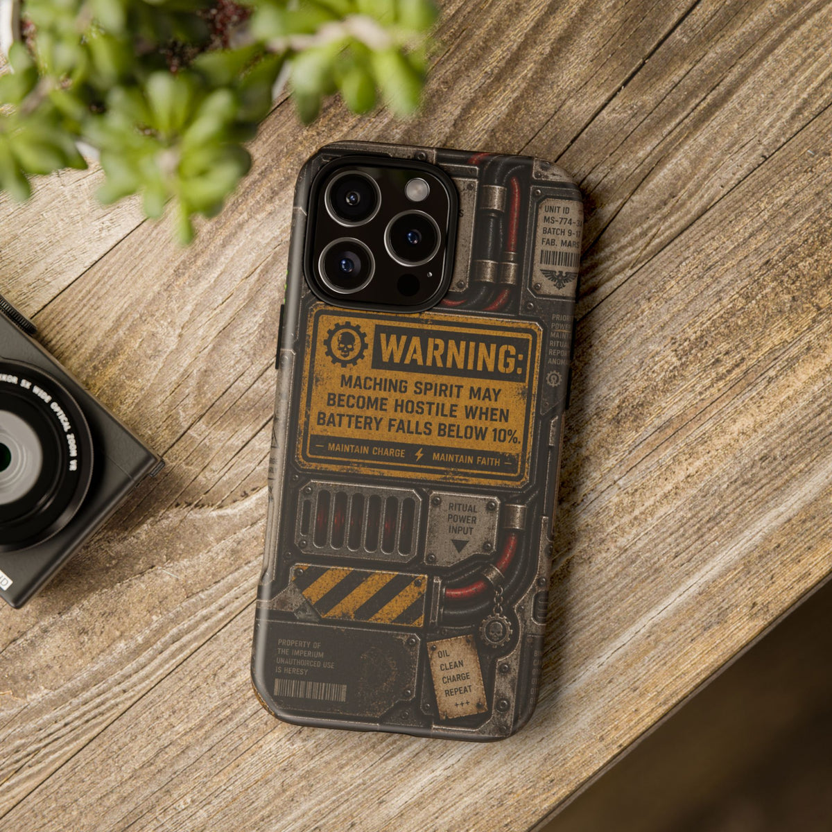 Machine Spirit Warning Phone Case | Grimdark Sci-Fi Design