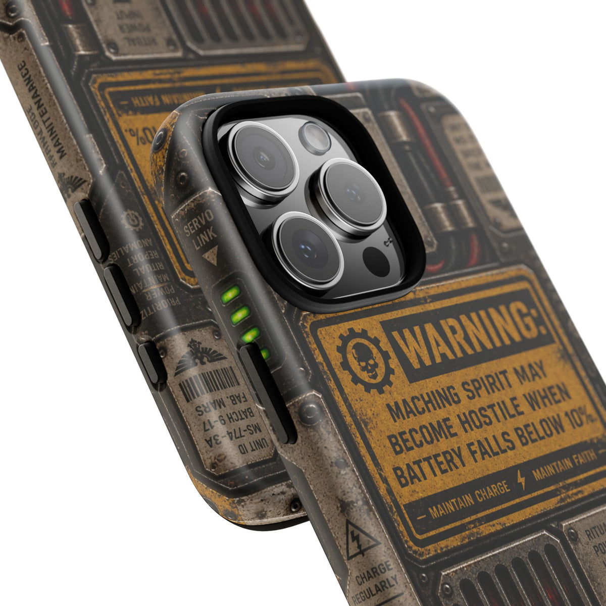 Machine Spirit Warning Phone Case | Grimdark Sci-Fi Design