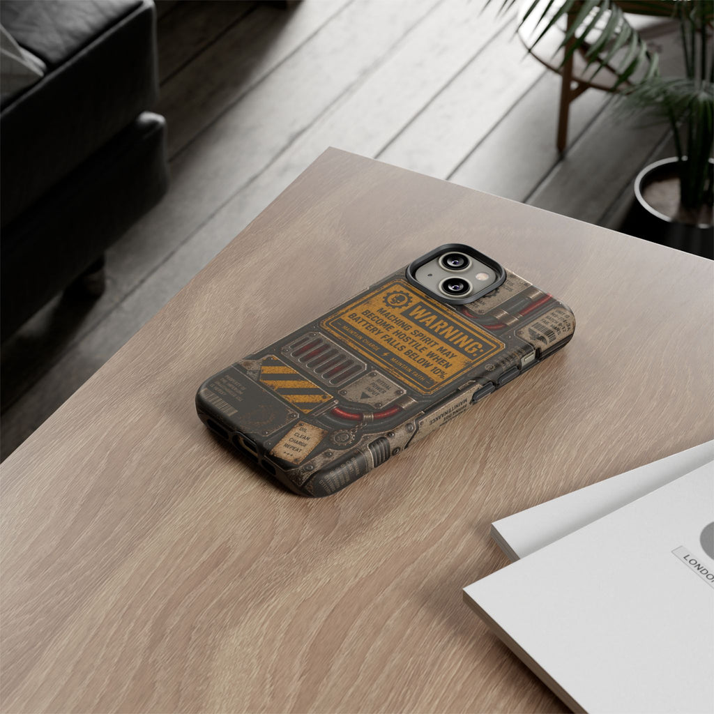 Machine Spirit Warning Phone Case | Grimdark Sci-Fi Design