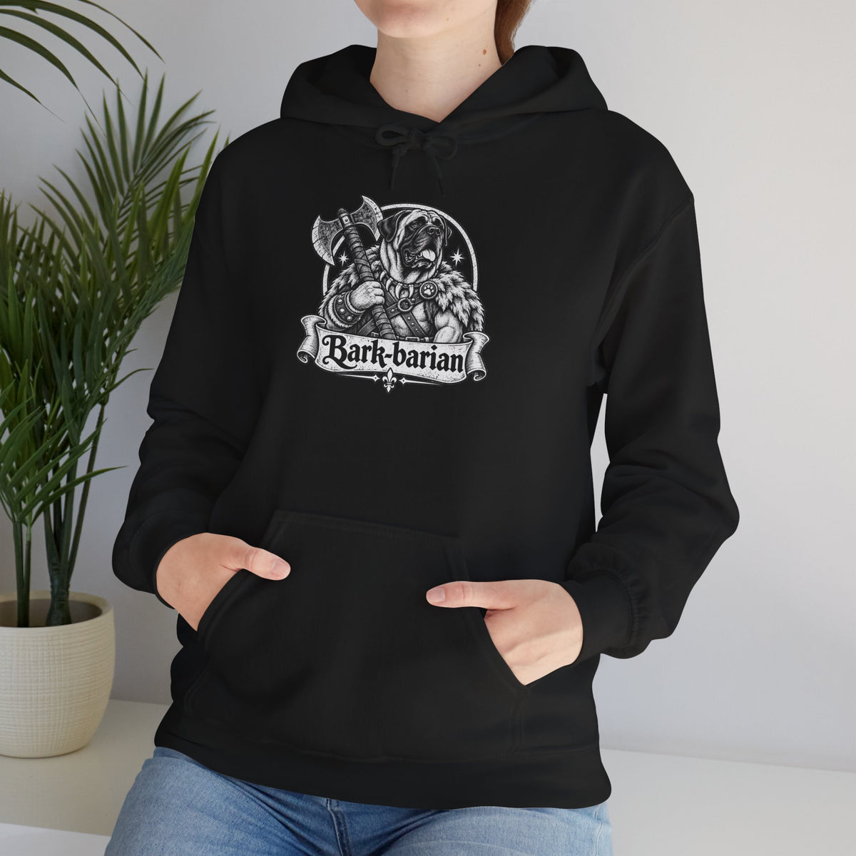 Bark-barian Dog Hoodie – Barbarian Fantasy RPG Pullover