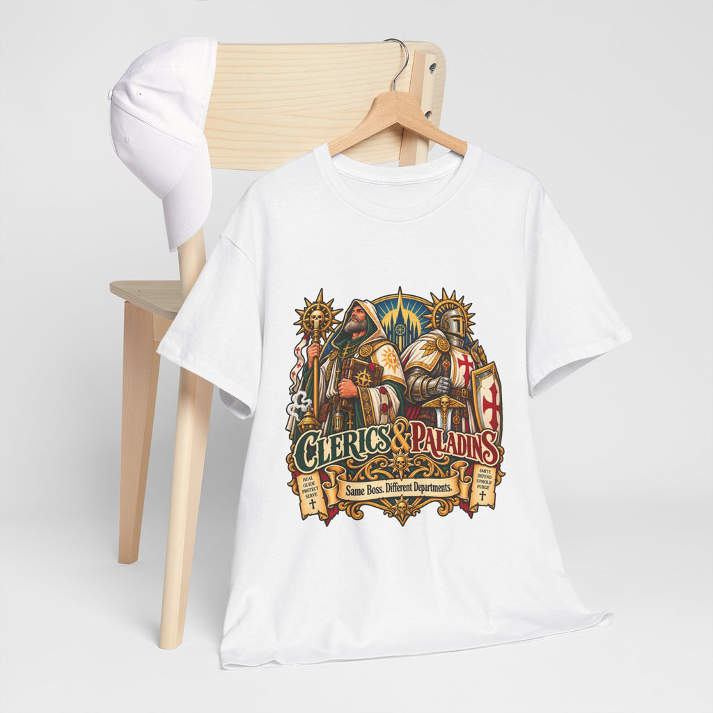 Clerics & Paladins RPG Tee | Same Boss, Different Departments