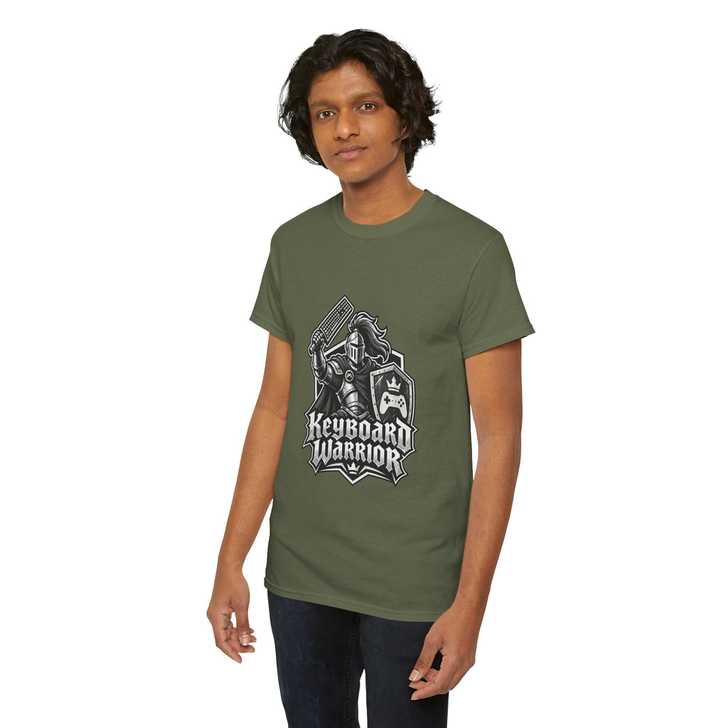 Keyboard Warrior T Shirt Funny Video Gamer Knight Graphic Tee