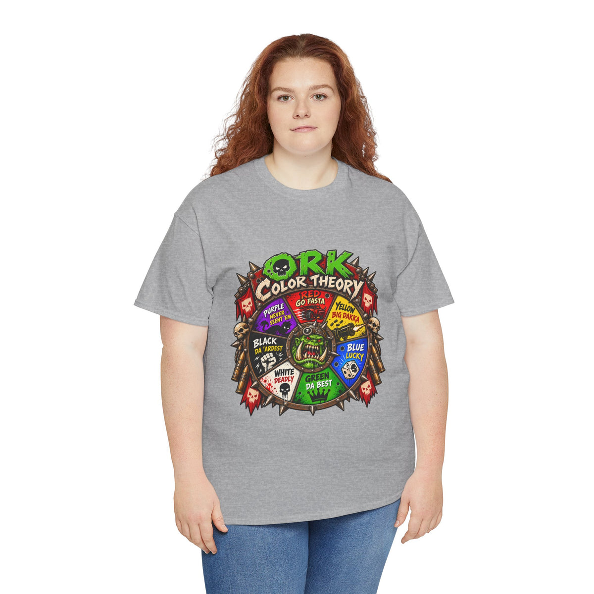Green-Skin Color Theory T-Shirt – Funny Tabletop Wargaming Tee | Ork Fantasy Sci-Fi Gamer Shirt