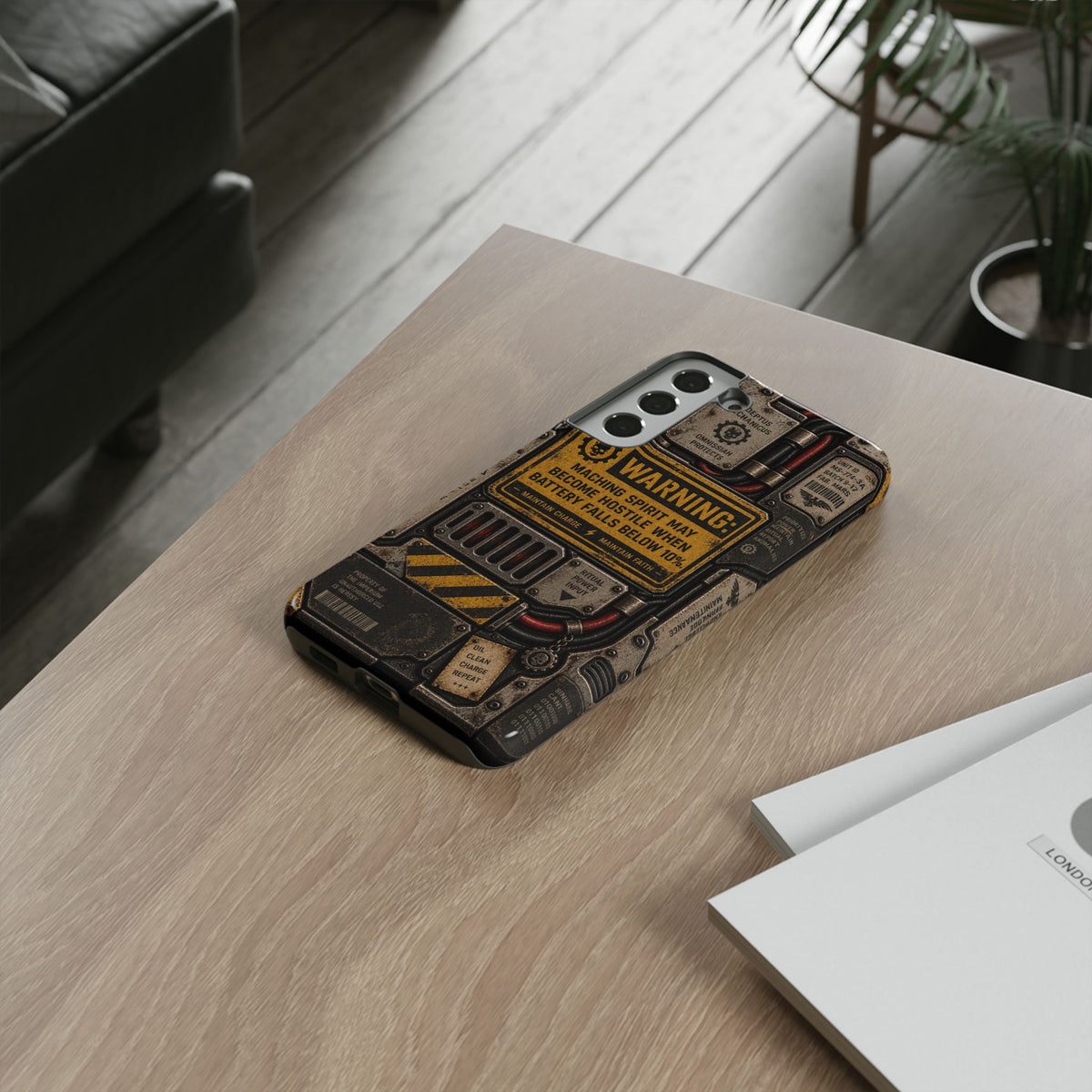 Machine Spirit Warning Phone Case | Grimdark Sci-Fi Design