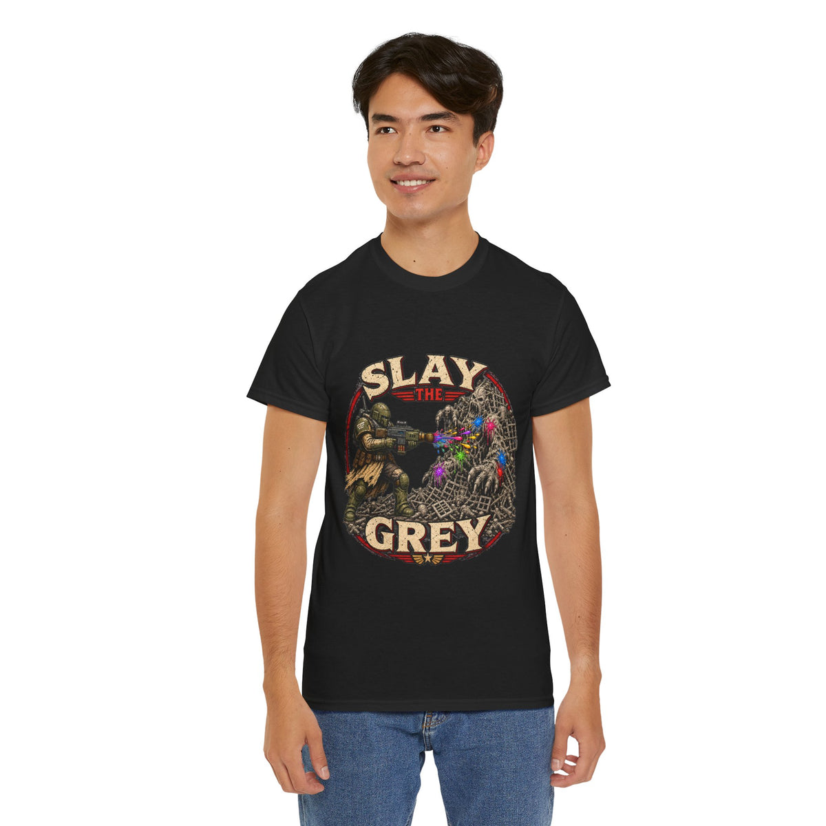 Slay the Grey Sci-Fi Miniature Painting T-Shirt | Hobbyist Tee