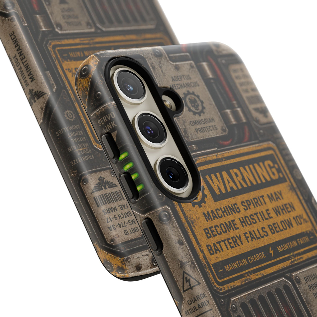 Machine Spirit Warning Phone Case | Grimdark Sci-Fi Design