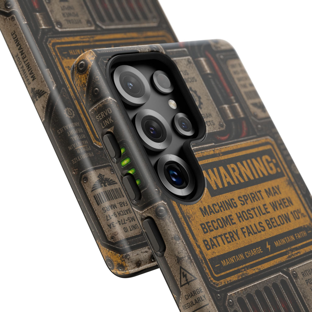 Machine Spirit Warning Phone Case | Grimdark Sci-Fi Design