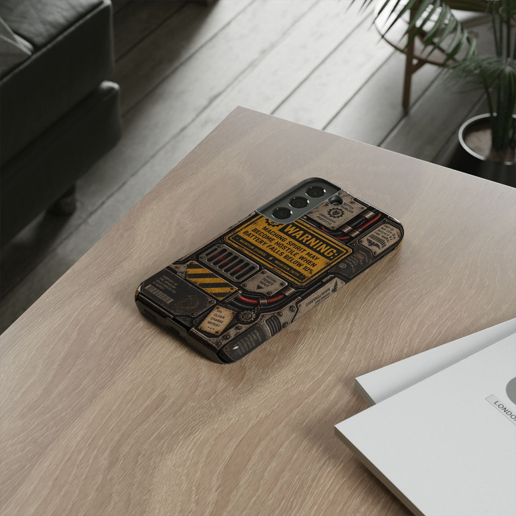 Machine Spirit Warning Phone Case | Grimdark Sci-Fi Design