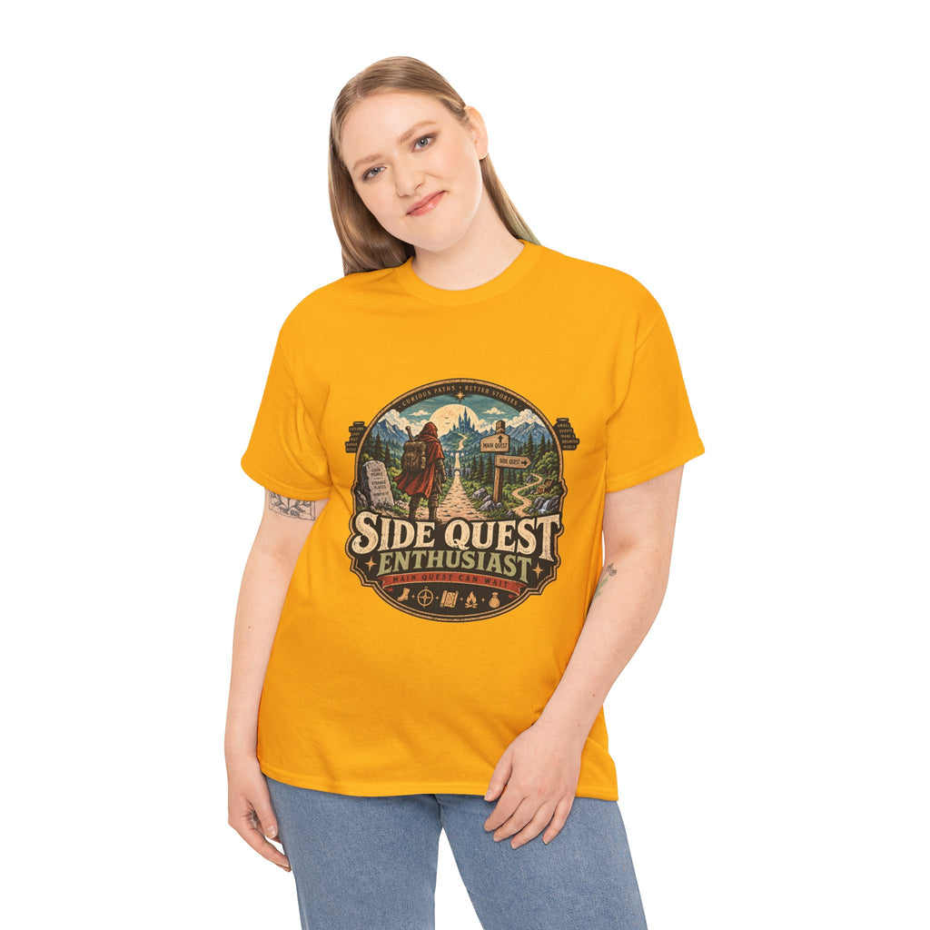 Side Quest Enthusiast T Shirt Funny Fantasy RPG Gaming Tee