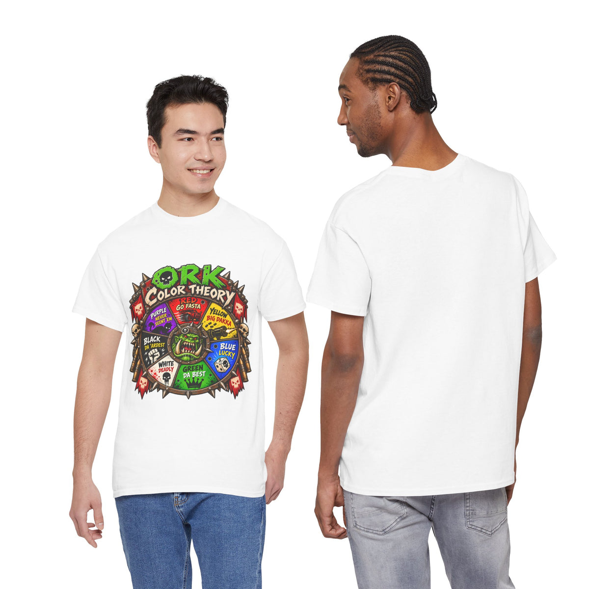 Green-Skin Color Theory T-Shirt – Funny Tabletop Wargaming Tee | Ork Fantasy Sci-Fi Gamer Shirt