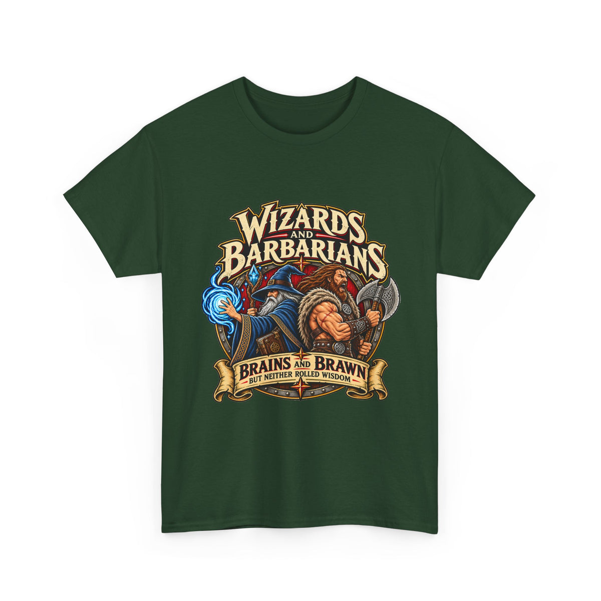 Wizards & Barbarians T-Shirt | Funny Fantasy RPG Gamer Tee