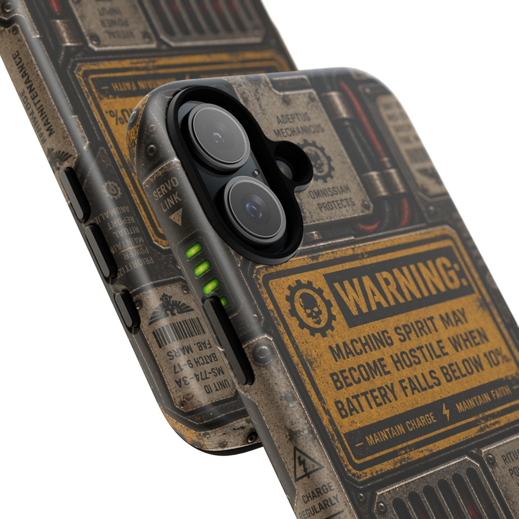 Machine Spirit Warning Phone Case | Grimdark Sci-Fi Design