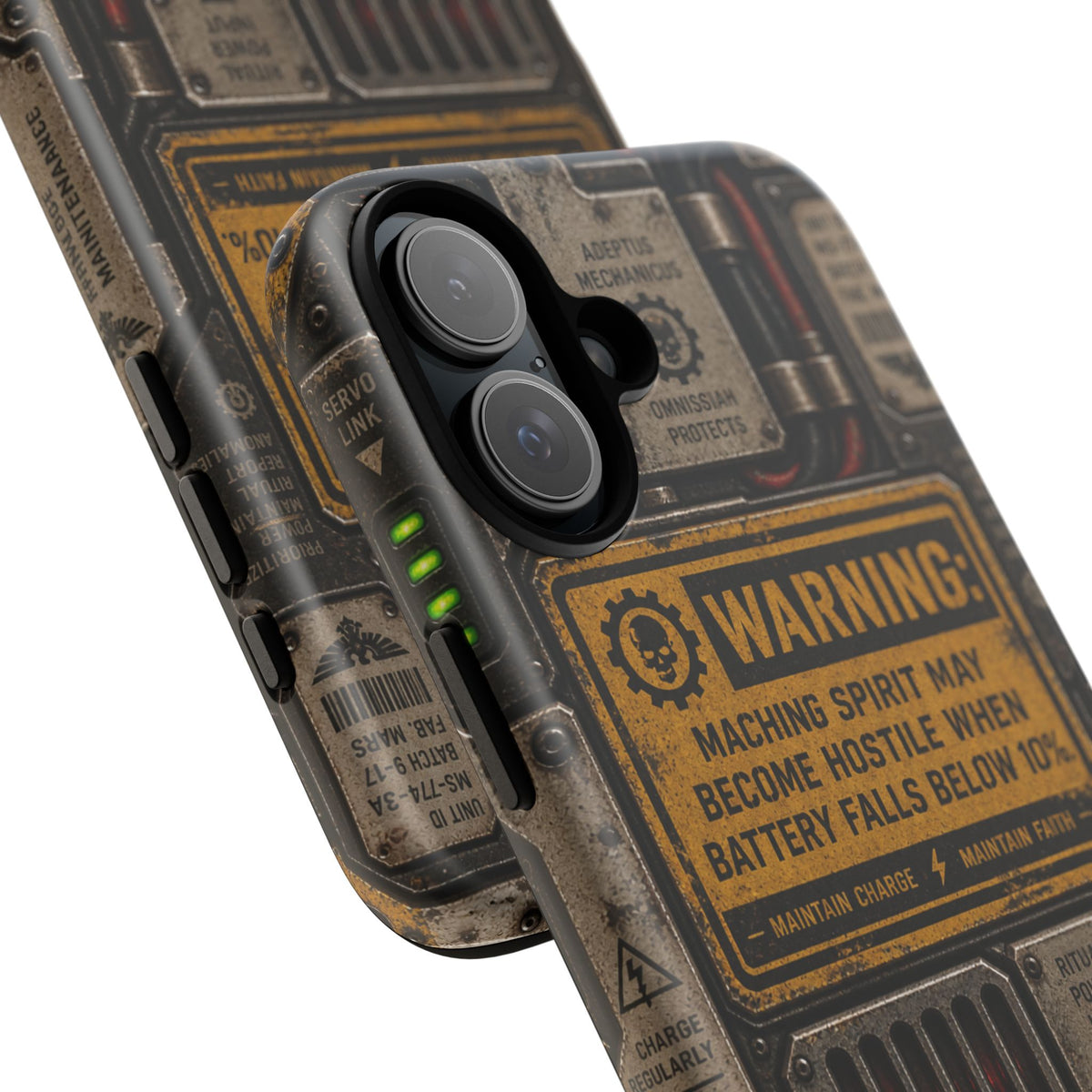 Machine Spirit Warning Phone Case | Grimdark Sci-Fi Design