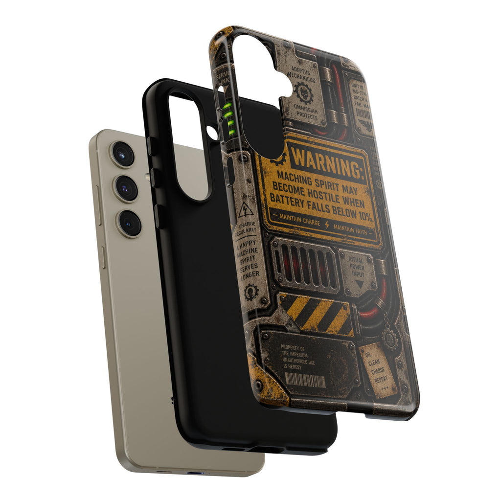 Machine Spirit Warning Phone Case | Grimdark Sci-Fi Design