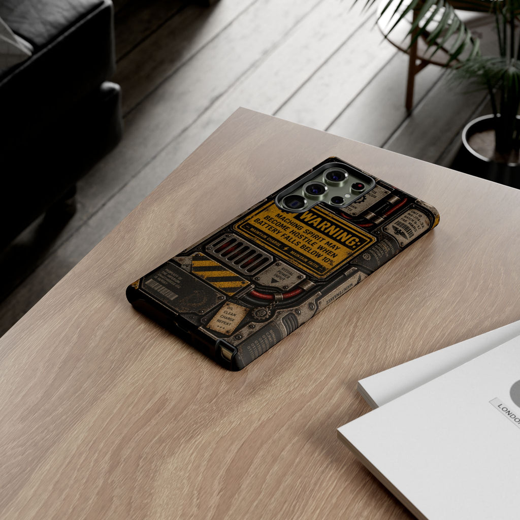 Machine Spirit Warning Phone Case | Grimdark Sci-Fi Design