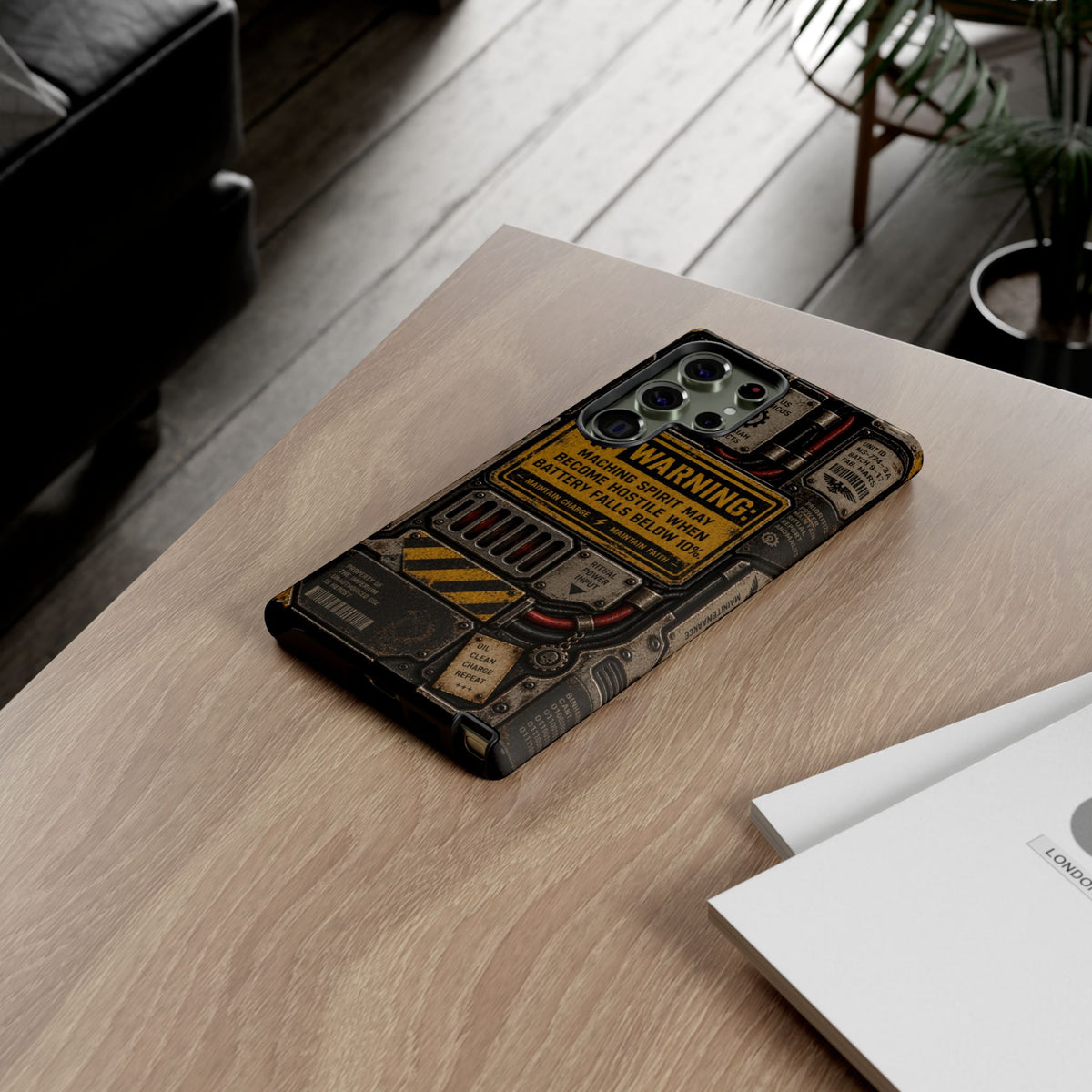 Machine Spirit Warning Phone Case | Grimdark Sci-Fi Design