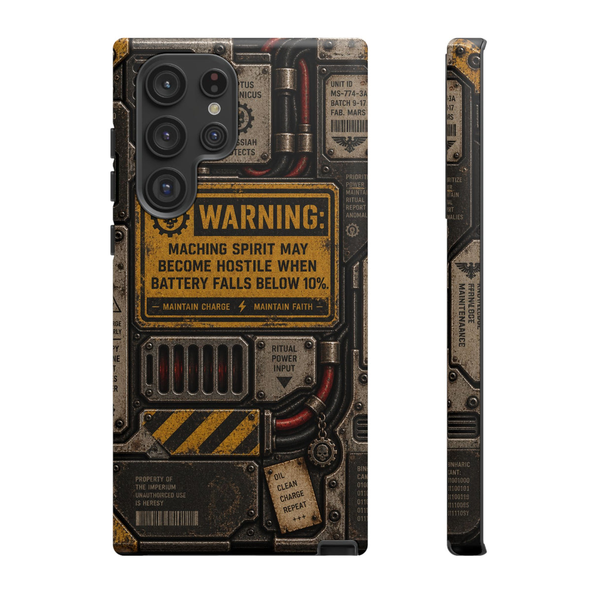 Machine Spirit Warning Phone Case | Grimdark Sci-Fi Design