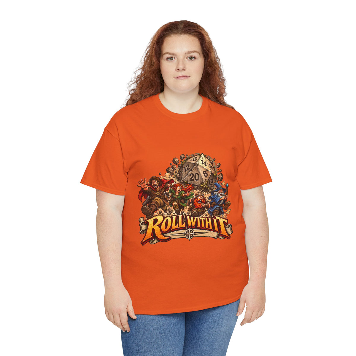 Roll With It D20 T-Shirt | Funny Tabletop RPG Dice Tee
