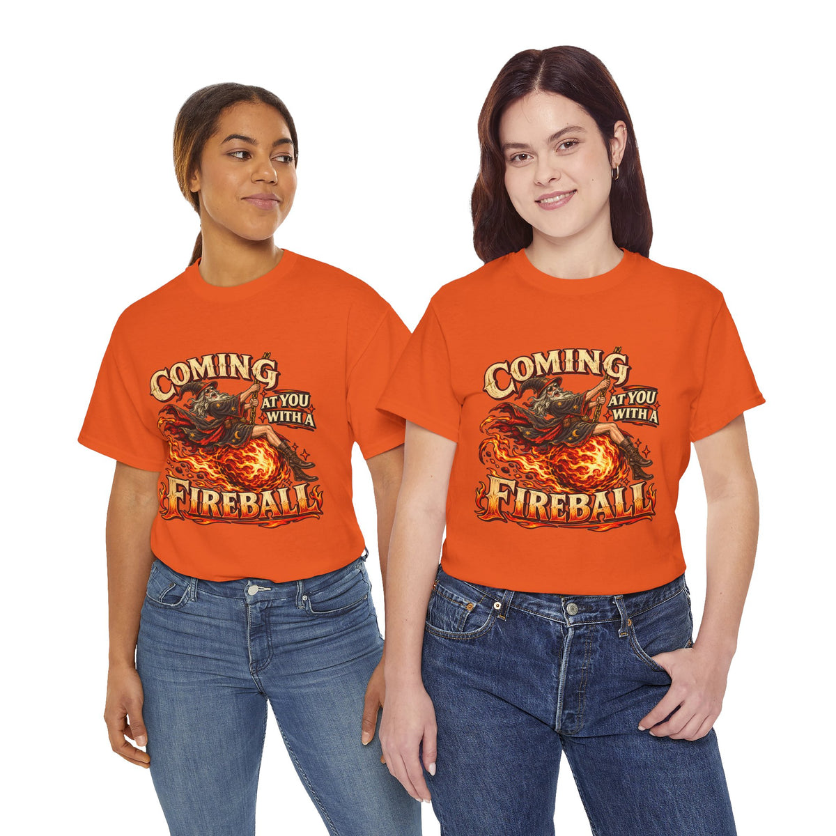 Coming at You With a Fireball Wizard T-Shirt | Funny Fantasy RPG Tee