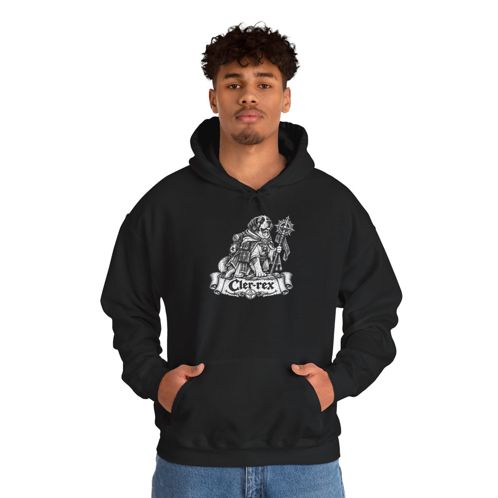 Cler-Rex Dog Hoodie – Cleric Fantasy RPG Pullover