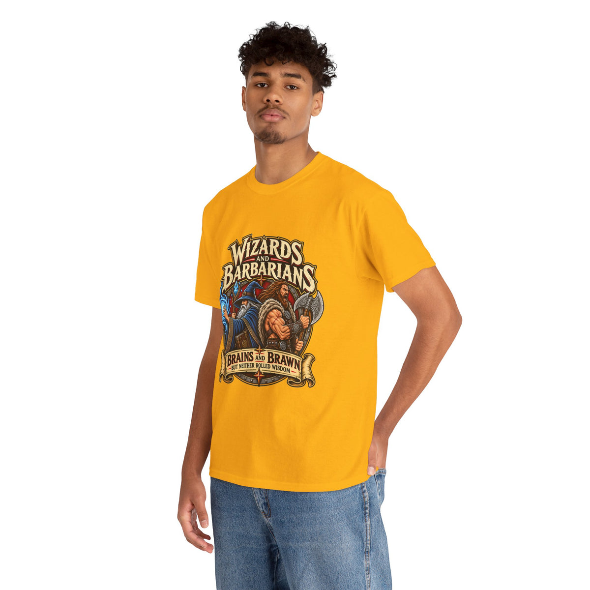 Wizards & Barbarians T-Shirt | Funny Fantasy RPG Gamer Tee