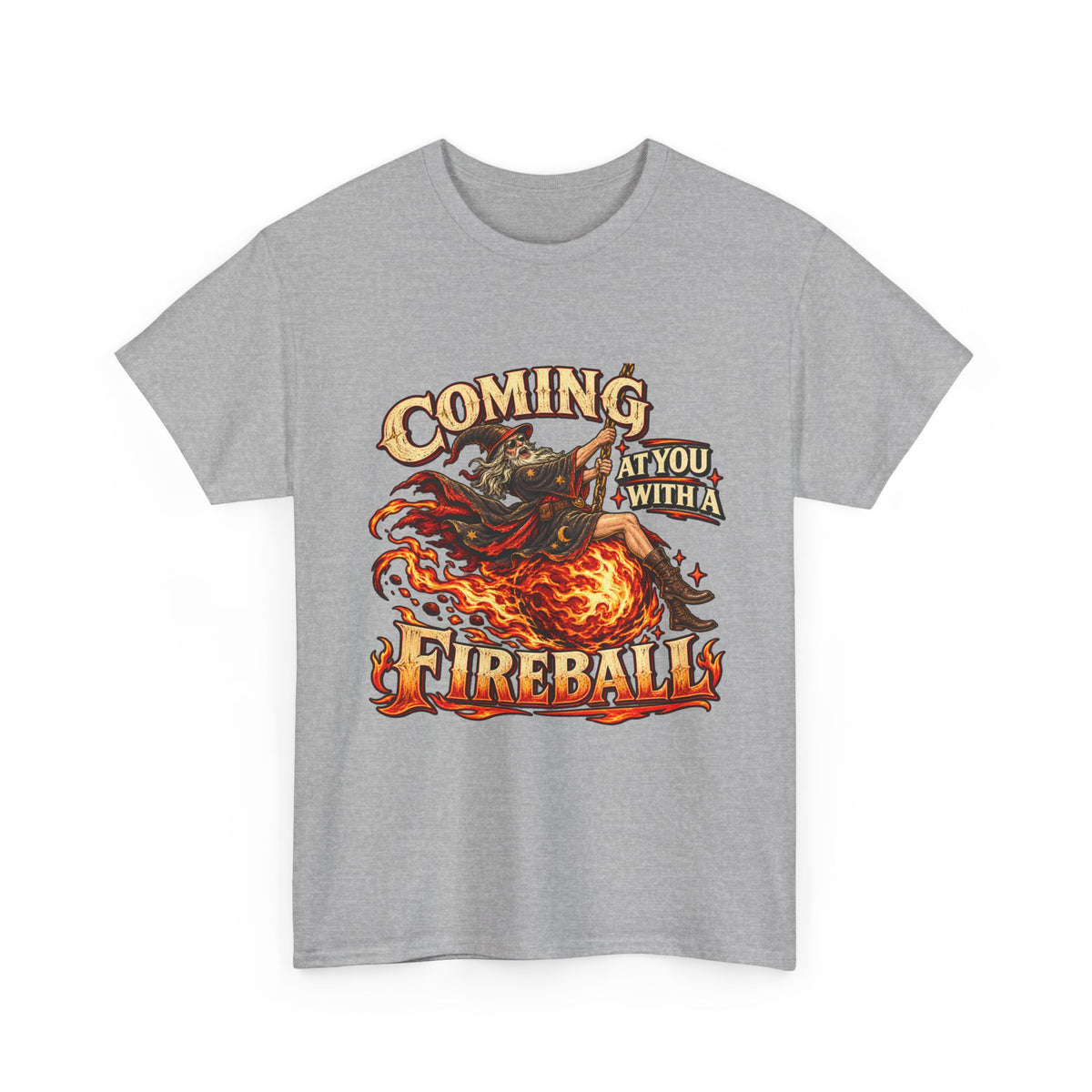 Coming at You With a Fireball Wizard T-Shirt | Funny Fantasy RPG Tee