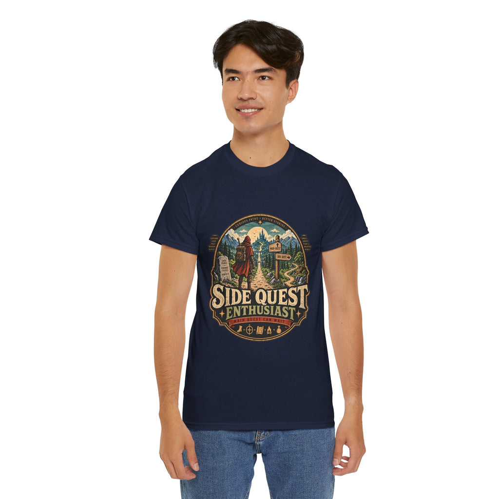 Side Quest Enthusiast T Shirt Funny Fantasy RPG Gaming Tee
