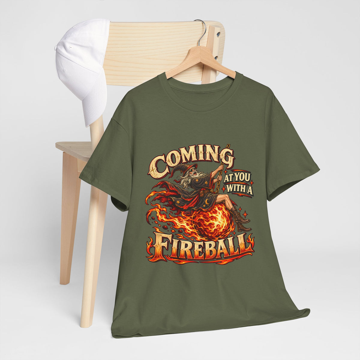 Coming at You With a Fireball Wizard T-Shirt | Funny Fantasy RPG Tee