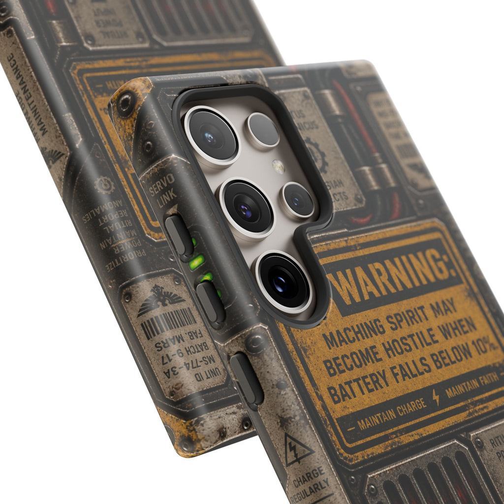 Machine Spirit Warning Phone Case | Grimdark Sci-Fi Design