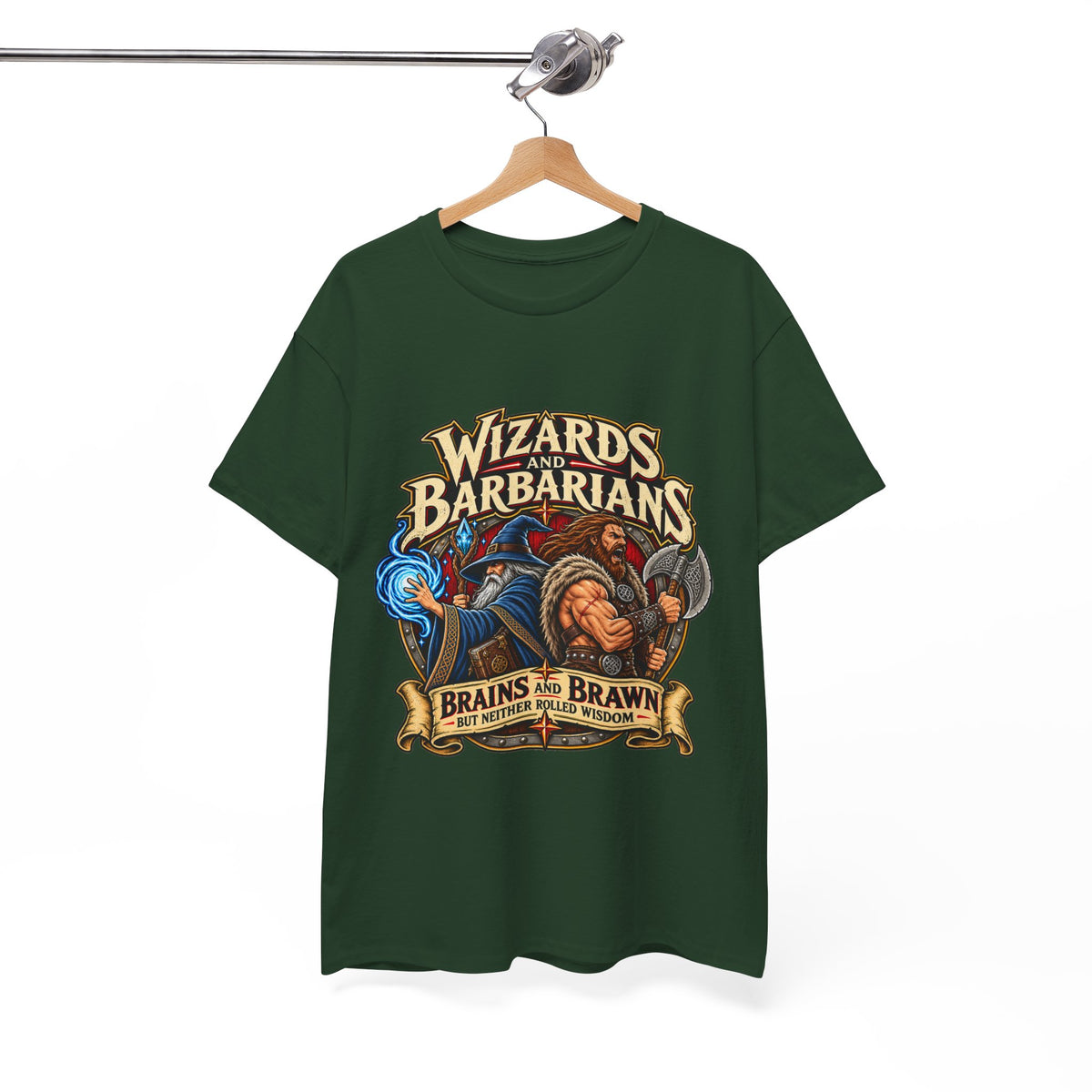 Wizards & Barbarians T-Shirt | Funny Fantasy RPG Gamer Tee