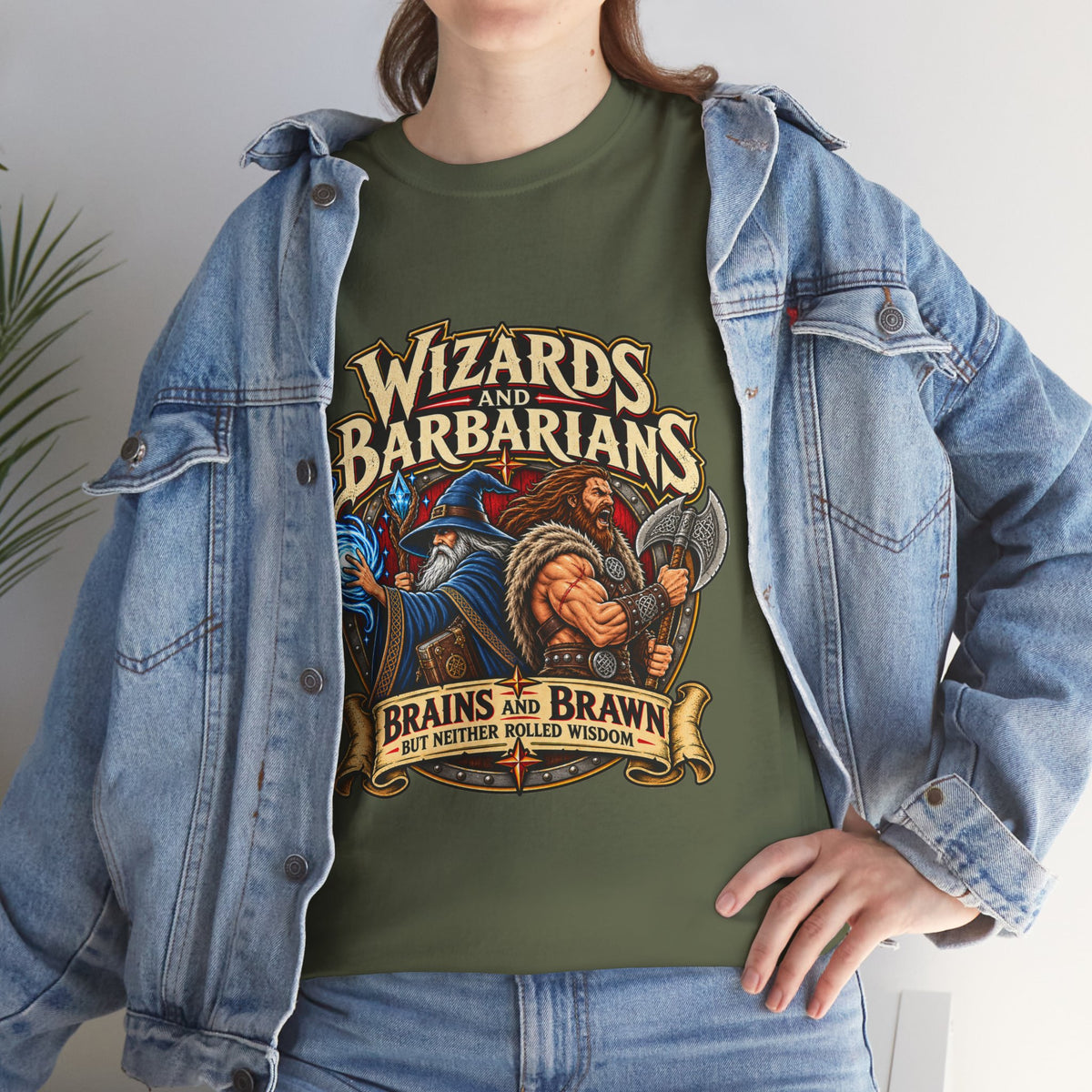 Wizards & Barbarians T-Shirt | Funny Fantasy RPG Gamer Tee