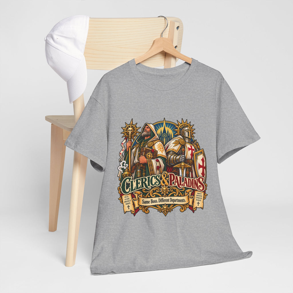 Clerics & Paladins RPG Tee | Same Boss, Different Departments